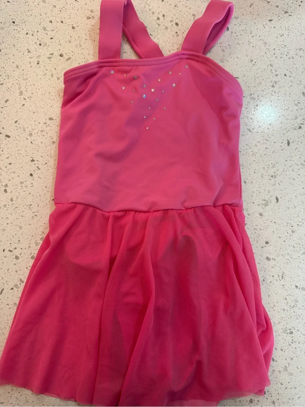 Weissman Hot Pink Girls Tutu Dance Dress with Rhinestones